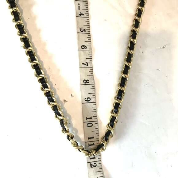 VTG Y2K Womens Black Leather Envelope Shoulder Bag With Gold Chain Strap - Picture 9 of 10